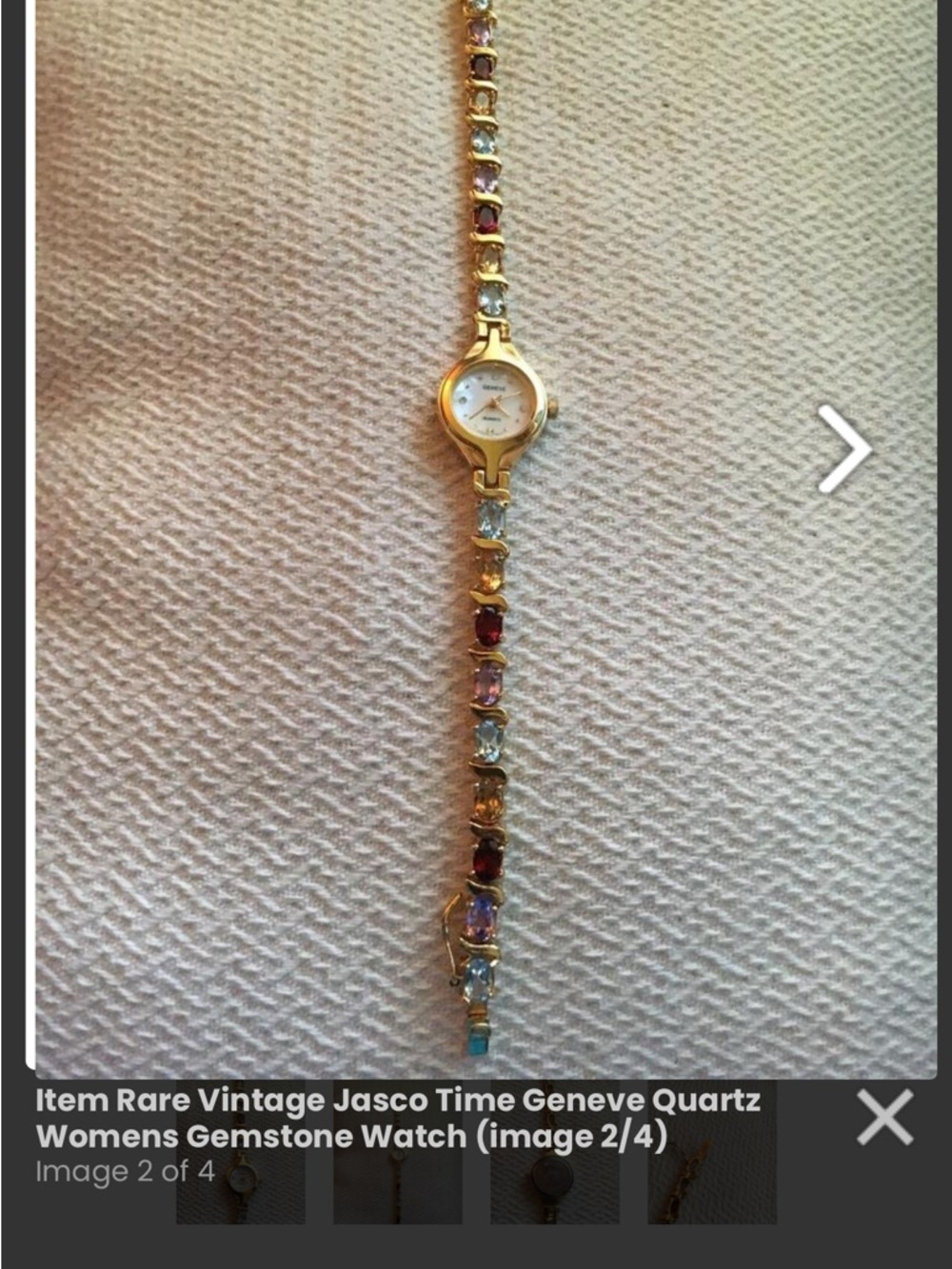Gold-Tone Crystal Accent Women's Bracelet Watch - Gold - Picture 7 of 9